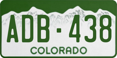 CO license plate ADB438