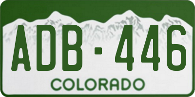 CO license plate ADB446