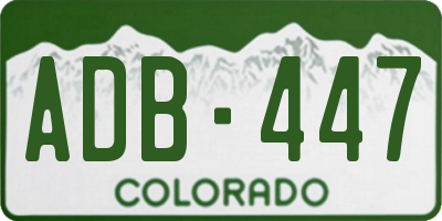CO license plate ADB447