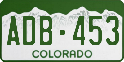 CO license plate ADB453