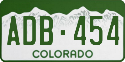 CO license plate ADB454