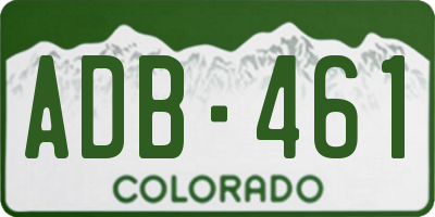 CO license plate ADB461