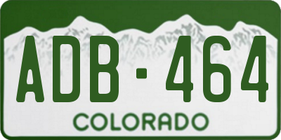 CO license plate ADB464