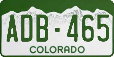CO license plate ADB465