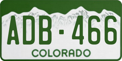 CO license plate ADB466
