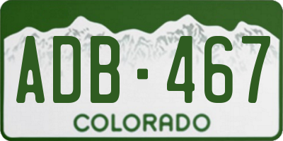 CO license plate ADB467