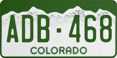 CO license plate ADB468