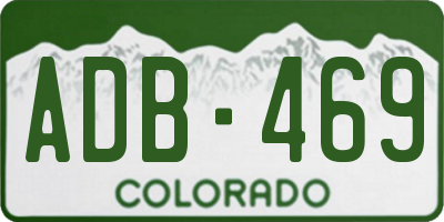 CO license plate ADB469