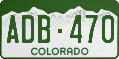 CO license plate ADB470