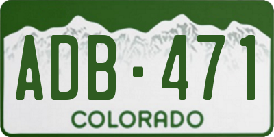 CO license plate ADB471