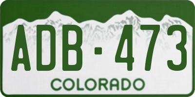 CO license plate ADB473