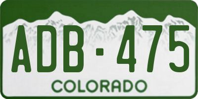 CO license plate ADB475