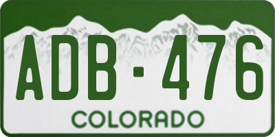 CO license plate ADB476
