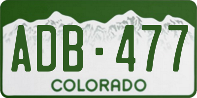 CO license plate ADB477