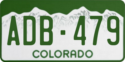 CO license plate ADB479