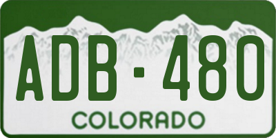 CO license plate ADB480