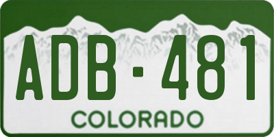 CO license plate ADB481