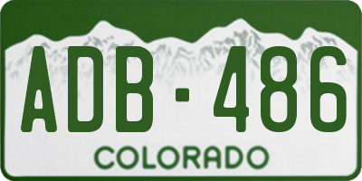 CO license plate ADB486