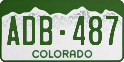CO license plate ADB487