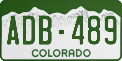 CO license plate ADB489