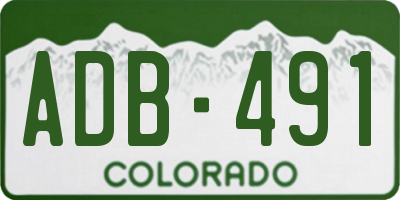 CO license plate ADB491