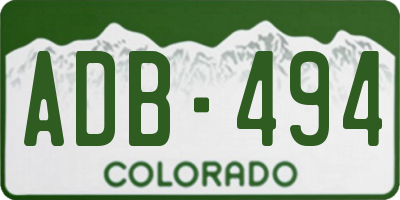 CO license plate ADB494