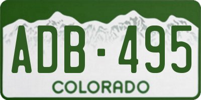 CO license plate ADB495