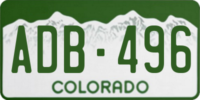 CO license plate ADB496