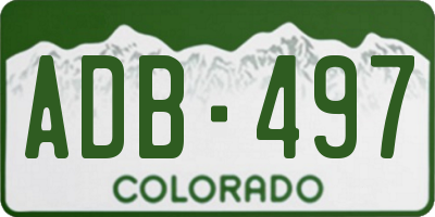 CO license plate ADB497
