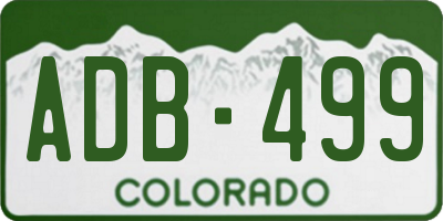 CO license plate ADB499