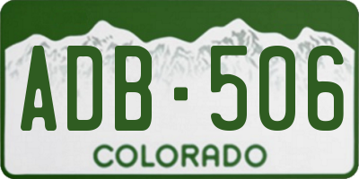 CO license plate ADB506