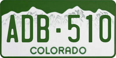 CO license plate ADB510