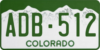 CO license plate ADB512