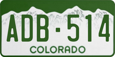 CO license plate ADB514