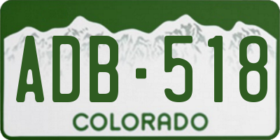 CO license plate ADB518