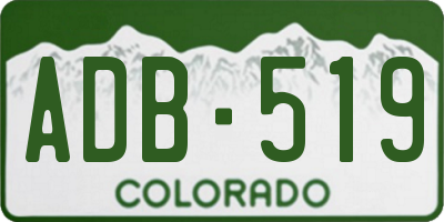 CO license plate ADB519