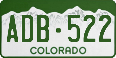 CO license plate ADB522