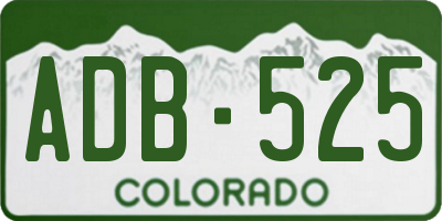 CO license plate ADB525
