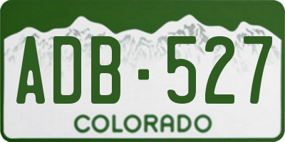 CO license plate ADB527