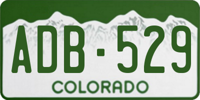 CO license plate ADB529
