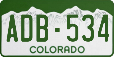 CO license plate ADB534