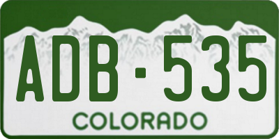 CO license plate ADB535