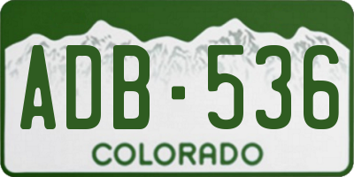 CO license plate ADB536