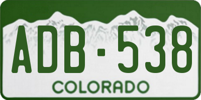 CO license plate ADB538