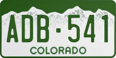 CO license plate ADB541