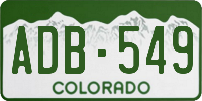 CO license plate ADB549