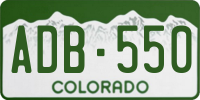 CO license plate ADB550