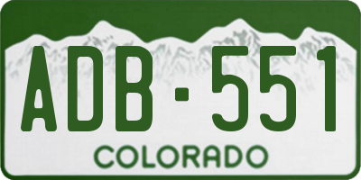 CO license plate ADB551