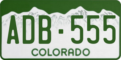 CO license plate ADB555