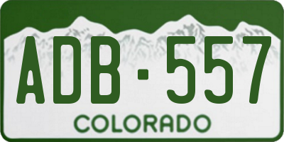 CO license plate ADB557
